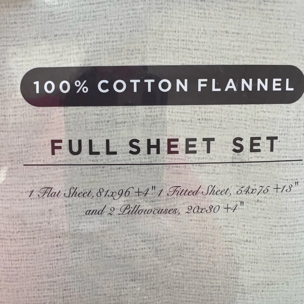 ALTITUDE HOME Green Buffalo Check Flannel Full Sheet Set NWT NEW
